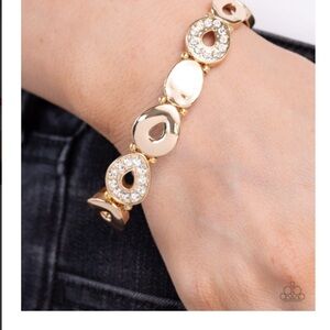 Gold and rhinestone bracelet